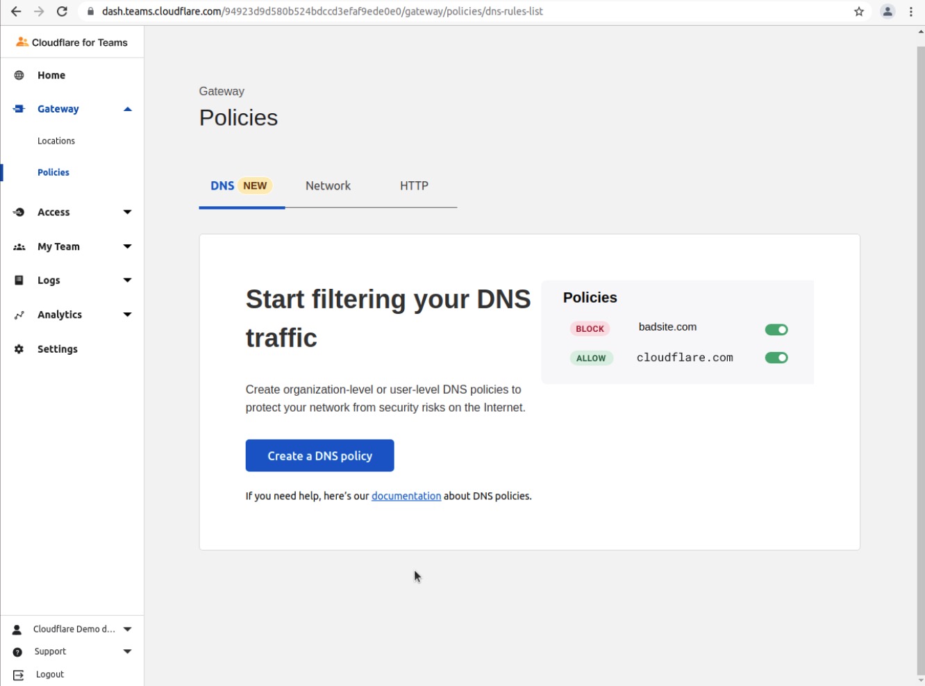 Gateway DNS Policy - Sports - Step 02