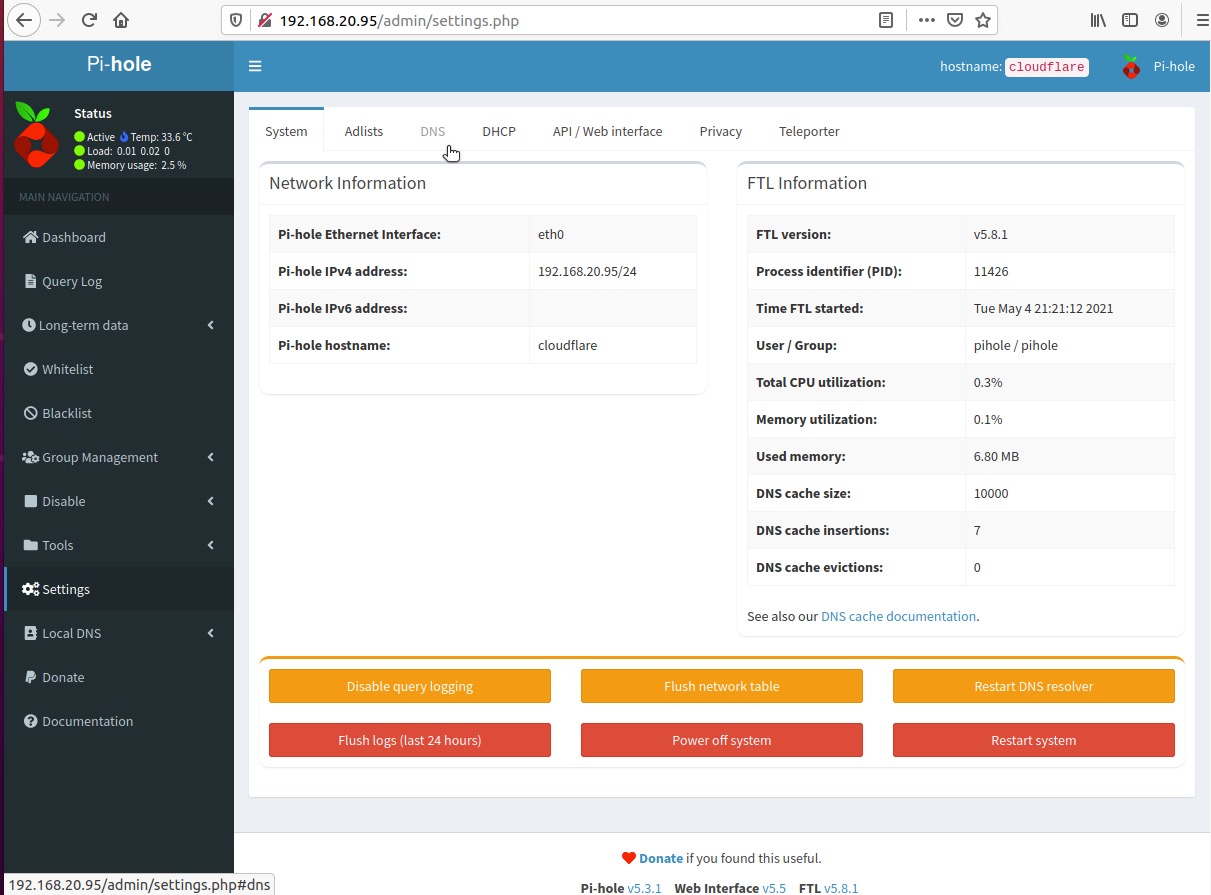 Pi-hole Cloudflare Tunnel - Step 2