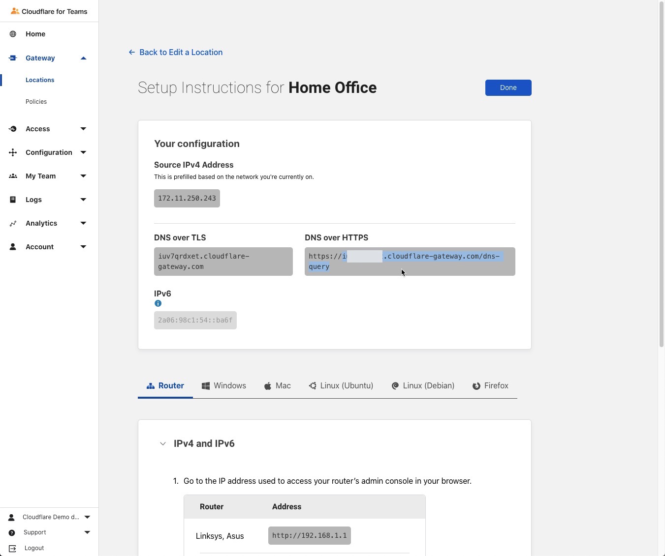 Gateway Provisioning - Step 9